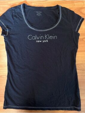 2000’s Calvin Klein Black Rhinestone Logo Y2K Tee